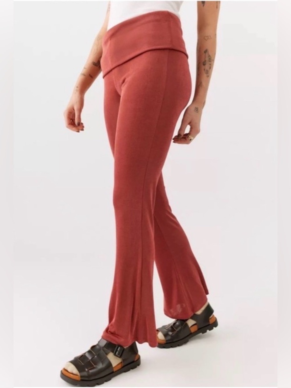 NWT Urban Outfitters Women’s Flared Cut Pants Size S Y2K Fold Over